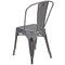 Merrick Lane Banks Indoor/Outdoor Stacking Metal Dining Chair with Single Slat Back and Distressed Powder Coated Finish